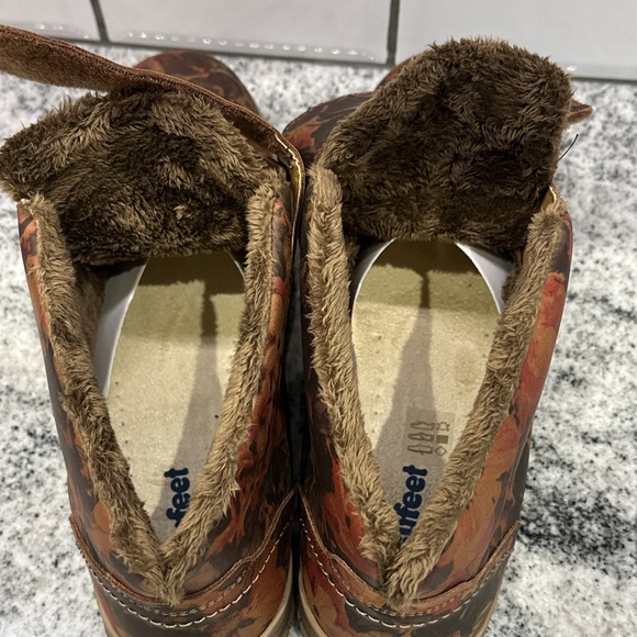 Cosyfeet Womens Boot Martha 10.5 Roomy Diabetes Swollen Feet Nubuck Floral Brown - Picture 9 of 10